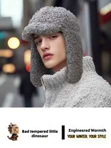 1 Stück Unisex Ohrenschutz Trappermütze, warm thermisch gefütterte Wintermütze mit Ohrklappen für Outdoor, Radfahren, Skifahren, Flieger