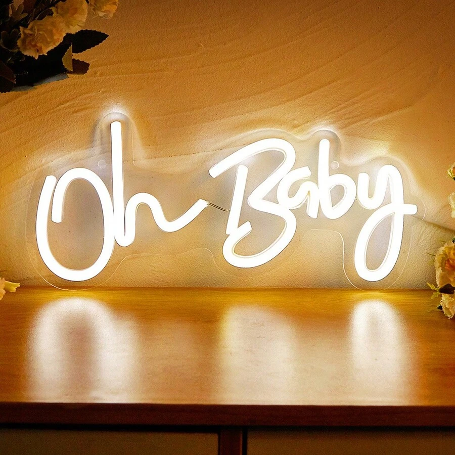 1pc LED Backlit Neon Sign Oh Baby 5V USB Powered. It Is An Ideal ...