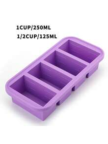 Silicone Freezer Mold With Lid, Food Storage Container Box, Extra Large Silicone Ice Cube Tray, Food Preservation Box - Purple - View 13