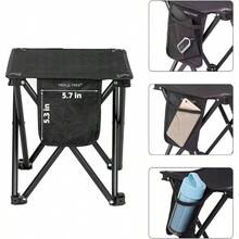 - Taburete plegable porttil de 13.8 pulgadas para caminar al aire ltima intervensin, senderismo, pesca, capacidad de 400 libras con bolsa de transporte, color negro - Un juego-negro - Ver 5