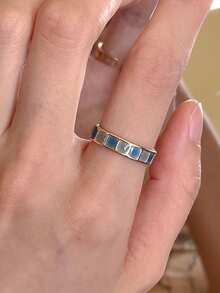 1pc Fashion Simple Elegant Design Candy Color Glaze Adjustable Open Ring, Versatile For Ladies Daily Wearing, Party Accessory, Gift - Yellow Gold - View 10