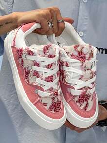 Dopamine Bread Sneakers, Unisex Casual Canvas Vulcanized Shoes, Versatile Sports Skateboard Shoes For Teenagers