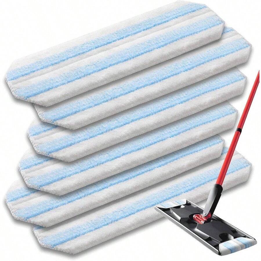 6 Pack Mop Pads Compatible With O - Cedar H2pro Flat Mop System, Washable Reusable Microfiber Mop Replacements Hardwood Floor Cleaning - 6 - Xem 1