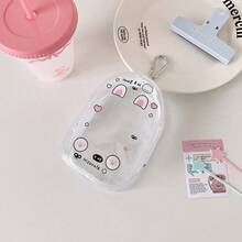 透明卡通PVC高透光娃娃展示收纳袋，动漫娃娃挂件袋，可收纳数据线、充电器、U盘等 - 旅行便携拉链封口配件袋