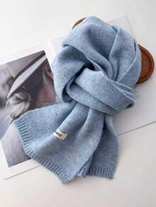 Korean Knitted Scarf Solid Color Double-Edged Imitation Cashmere Thick Warm Shawl Scarf Wraps For Women Men For Dress