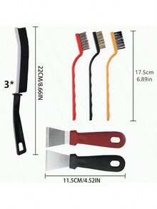 8件套，燃气灶长柄多功能清洁工具，铜线炉灶油污清洁刷，瓷砖缝隙清洁刷，耐用，重型清洁工具，多功能清洁刷，家居清洁除锈工具，焊渣清洁剂，耐用刷子，重型刷子，优质钢，耐用材料，清洁工具 - 彩色 - 查看 11