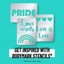 BODYMARK BIC Temporary Tattoo Markers For Skin, Pride Pack, Flexible Brush Tip, 11-Count Pack Of Assorted Colors, Skin-, Cosmetic Quality, Unique Gifts(Default) - Type1 - 查看 7