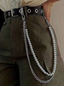 高端金属十字架朋克风腰链，男士摇滚牛仔牛仔裤腰链 - 彩色 - 查看 7