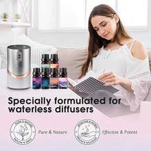 Juego de aceites esenciales de alta calidad, aceites esenciales naturales, adecuados para aromaterapia en el hogar, velas, humidificadores, difusores, aromaterapia, el mejor regalo para tu ser querido (6*10ml/0.34oz) - Marrón - Ver 4
