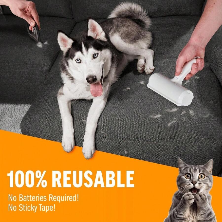 Local Shipping-Clothing And Bedding - Multi-Surface Fur Removal Tool ChomChom Roller & Detailer Bundle - Pet Hair Remover And Reusable Lint Roller - ChomChom Cat And Dog Hair Remover For Furniture, Couch, Carpet, - 預設 - 查看 1