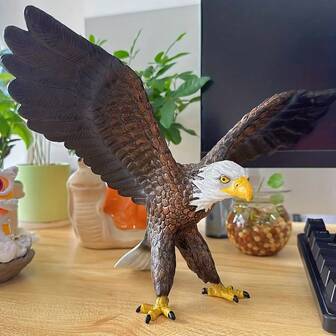 逼真的老虎/狮子/猎豹/鹰模型 - PVC动物模型装饰，适用于农场场景、桌面装饰、模拟环境、理想的节日礼物