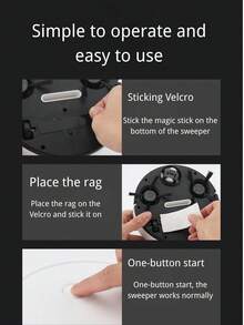 Robot de limpieza al vacío y trapeador 3 en 1, succión fuerte, 60 minutos de duración, delgado, bajo ruido, ideal para el cabello duro de mascotas y la limpieza diaria, cambio de dirección automático al encontrar obstáculos - barrido aleatorio, batería de litio de 400 mAh, carbonizado USB, limpiador de cabello de mascota