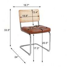 Mittelalterliche moderne Esszimmerstühle, ein Satz von 2-Rattan Esszimmerstühlen mit weichen gepolsterten Kunstlederelementen, armlose Mesh Rückenlehne Rattan Stühle, Metall Chrom Beine(Black)