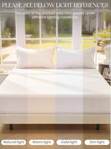 1 bộ ga trải giường cotton 100%, bộ đồ giường ngủ màu trơn, đồ dệt gia dụng ấm cúng, bộ đồ giường ngủ mềm mại và thoải mái, tấm bảo vệ nệm thoáng khí và chống xù lông, bộ ga trải giường thân thiện với da, trang trí phòng ngủ cho mọi mùa, phù hợp với giường đơn, giường đôi, giường cỡ lớn, giường cỡ Queen và mọi kích cỡ, tấm bảo vệ nệm cho phòng ngủ, có thể giặt máy, có thể tái sử dụng, giường, trang trí nhà cửa, trang trí phòng ngủ, màu trắng - trắng - Xem 8