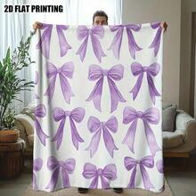 Bowknot Prints Ultra-Soft Flannel Throw Blanket Digital Printing, 280gsm, All-Season Comfort Polyester Blankets Great Gift For Friend, Family, Wedding, Birthday,Warm,Soft,Comfortable,Cozy Personalized Ideal Gifts For Him,Her,Boyfriend,Girlfriend,Dad,Mom,Family,Friends,Pets ,For Anniversaries,Valentine's Day,Mother's Day,Birthdays,Father's Day,Weddings,Graduation,Christmas,Housewarming Sofa,Bed,Car,Bedroom,Living Room,Office,Outdoor Camping,Beach,Wall Decoration - 多色22 - 查看 1