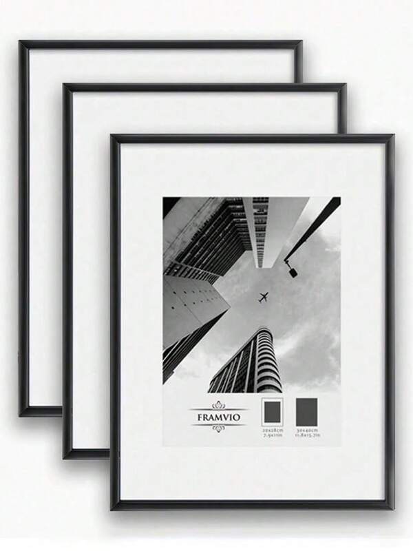 3pc Large Poster Frames Aluminum Black Gold Picture Photo Frame, 50x70cm 30x40cm 40x60cm 40x50cm 21x30cm, For Photo Gallery Simple With HD Plexiglass Mat, Horizontal Or Vertical Wall Mounting, For Wall Art Mounting Print Home Decor Living Room Decoration Christmas Gift