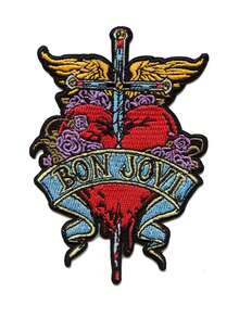 1PC Bon Jovi Heart & Patch Wings Sword Roses Embroidered Iron On - Multicolor - View 8