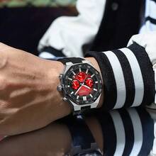 CURREN Men's Fashion Quartz Chronograph Wristwatch, Waterproof Silicone Strap, With Luminous & Auto Date Display - Multicolor - View 11