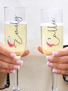Custom Stickers, Balloons, Lunchboxes, Champagne Flutes, Bridesmaid, Bride, Maid Of Honour, Mother Of The Bride, Decal Sticker Only,Custom Personalised Vinyl Name Labels, For Wine Glasses, Champagne Flutes, Wedding Decor, Bridesmaid Names - Multicolor (Christmas) - View 6