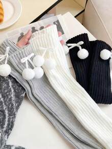 1/2/3/4/5/6 Pairs Women Thick Warm Fashion JK Style Over-The-Knee Leg Warmers, Autumn/Winter (Shipped Without Card)