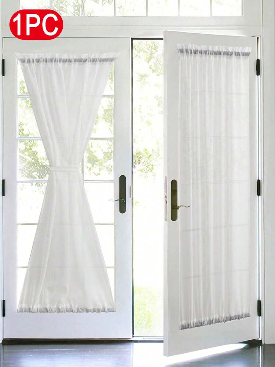 1 tấm rèm mỏng kiểu Nhật màu trắng, bán trong suốt - Bảo vệ sự riêng tư, có thể giặt máy và giặt khô, thích hợp cho phòng khách, phòng ngủ, trang trí cửa và tủ, dễ lắp đặt với thiết kế túi đựng thanh treo, thoáng khí, thích hợp cho mọi mùa, rèm nhẹ, 100% sợi polyester, thích hợp cho phòng khách, phòng ngủ, v.v., rèm voan kiểu Pháp. - Nhiều màu - Xem 1