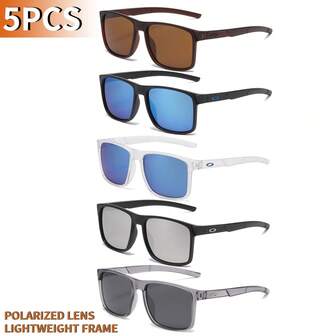 5 Pairs Of Men's And Women's Universal Fashionable Glasses, Multi-Color, Large Frame, Square Glasses, Can Provide You With Clear And Comfortable Visual Experience For Daily Travel, Driving, Or Outdoor Play.