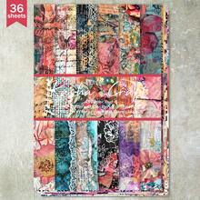 36 Sheets A5 Exotic Floral Lace Butterfly Background Scrapbooking Paper, Suitable For Bullet Journals, Collages, Cards, Albums And Crafts