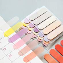 100 قطعة، نوع واحد من ملصقات الفهرس الشفافة التدرجية، لوازم مدرسية، كتب مدرسية للطلاب، ملصقات تمييز السجلات المشروع، مصنوعة من مادة البلاستيك البولي إيثيلين، مواد تصنيف المكتب، تمييز الأوراق، للاستخدام - متعدد الألوان - مشاهدة 3