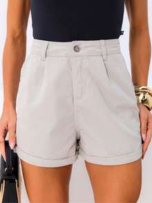 Manon Store Women's Black/Sand/White/Nude High Waist Tailored Twill Shorts - 沙 - 查看 7