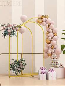 Metal Arch Backdrop Stand(7.2FT/6.6FT/6FT), Decorative Balloon Arch Stand, Easy Assembly Gold Wedding Arch, Stable Backdrop Arch Stand For Wedding Ceremony, Birthday Party, Baby Shower - Multicolor - View 7