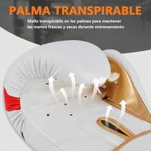Guantes de Box, Guantes de Boxeo para Hombres y Mujeres, Espuma de Alta Compresión, Absorción de Impactos, Guantes para Entrenamiento Box, Artes Marciales Mixtas, Kickboxing - Blanco - Ver 3