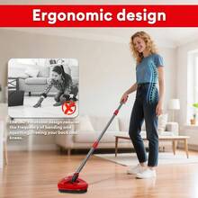 2 Pack Upgraded Spin Mop Replace Compatible With O Cedar EasyWring 1, Strong Cleaning Power - Scrub Brush Scrubber Great Kitchen, Deck, Bathroom, Shower, Hard Floor - 紅色 - 查看 1