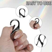 S-förmiger Karabinerhaken aus Zinklegierung, S-förmiger Doppelöffnungs-Karabinerhaken-Schlüsselanhänger, Ersatz-Reißverschlusszieherschlösser für Camping, Reisen, Angeln, Outdoor-Sport, Camping-Zubehör