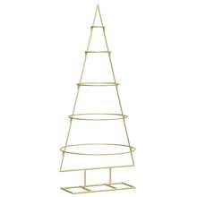 vidaXL 125 cm Weihnachtsbaum aus pulverbeschichtetem Stahl in Gold