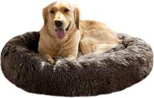 Calming Dog Bed (S/M/L/XL) For Medium And Large Dogs, Comfortable Faux Fur Donut Cuddler Up To 15/30/50/90lbs - 卡其色 - 查看 14