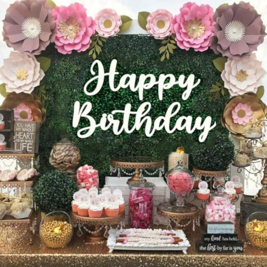 DHappy Birthday Wooden Sign For Backdrop Wall Photo Prop Cutout Rustic Birthday Party Decoration - 白色 - 查看 1