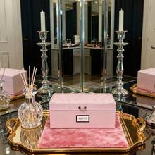 صندوق تخزين المجوهرات/مستحضرات التجميل/المجوهرات بطبعة زهرية وردية، سعة كبيرة، حلو وعتيق، هدية للأصدقاء أو العائلة، هدية للمناسبات والأعياد - وردي - مشاهدة 2