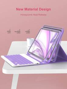 Keyboard Case For IPad (A16) 11th Generation 10th Generation, 7th/8th/9th, Air 4th/5th/(M2) 2024 / (M3) 2025, Pro 11 (2018/2020/2021/2022) With PU Leather Cover, Detachable Wireless Keyboard Battery 150mAh & Built-In Pencil Holder, Lilac Purple