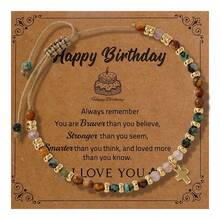 Luxury Gold Spacer Cross Beaded Bracelet, Polished Stone & Turquoise Accent, Versatile Accessory For Everyday Wear