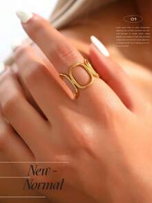 Fashionable Niche Design Minimalist Stainless Steel Open Ring