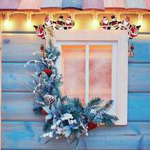 Christmas WoodenDoor Corner Decoration Hanging Ornament,Santa Claus And Tree Design Anniversary Ornament,Holiday Season Door Frame And Tabletop Decoration For Christmas Home Door Corner Decoration Holiday Party Celebration Decoration Hanging Ornament - Red - View 5