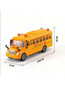 1 件校车玩具男孩儿童仿真音乐故事巴士车宝宝模型惯性巴士，可作为生日、圣诞节和万圣节礼物 - 彩色 - 查看 8