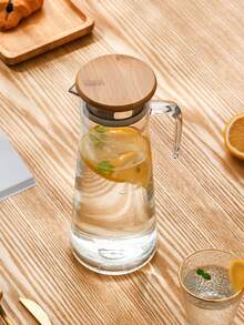 1 件亚克力水壶，塑料果汁壶，酒吧 KTV 酒馆茶壶，适用于果汁、饮料和冷水使用，塑料壶，带盖塑料壶，带盖和手柄的塑料壶，带盖壶，带手柄壶