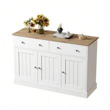 Sideboard, Wohnzimmerschrank mit gravierter Textur, viel Stauraum