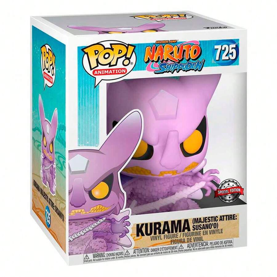Funko Pop！動畫：少年 Jump 火影忍者疾風傳 #725 - Kurama Majestic Attire Susano'o 6 英寸獨家捆綁免費寵物兼容 .5 毫米額外裝備保護器 - 紫丁香色 - 查看 1