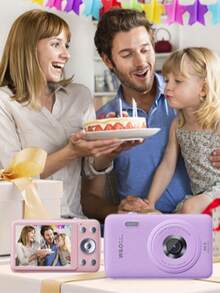 W&O 2.4-Inch Digital Camera, FHD 1080P, Digital Point And Shoot, Retro 64MP For Vlogging With Anti Shake 16X Zoom, Compact, 32GB SD Card Included,MP3 Player, With Flashlight -Best Gift For Beginners Of Cameras - Purple-q3 - View 9