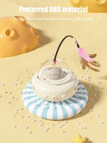 New Intelligent Moving Cat Toy, Household Cat Toy, Slouchy Person Cat Wand Toy With Feather, Self-Entertainment Cat Toy. Cat Toy To Stimulate Chasing Fun, Made Of Durable Material, Automatically Turns 360° When Encountering Obstacles, Essential Cat Supplies - Multicolor - View 7