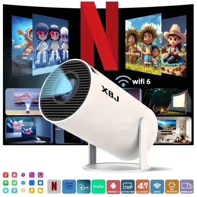 XBJ An Amazing 1080p Projector, A Mini Projector For Movies For Mobile Office, An HD Projector Screen For Family Gatherings.Mini Projector Home Theater Functions Of Automatic Calibration And Focusing, And Is Equipped With Android 11.0 System. Projector Bluetooth Perfect For Watching Movies, TV Dramas, And Creating An Excellent Atmosphere