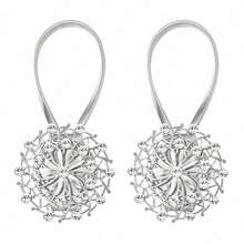 2入組磁力窗簾繫帶,水晶花式窗簾裝飾繫孔,無需鑽孔,使用高彈性帶,適用於家庭辦公室窗戶裝飾(銀色) - 銀色 - 查看 9