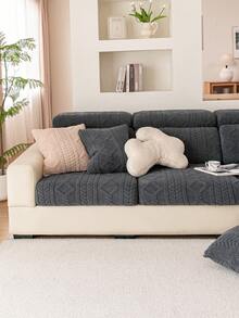 1 Stück graue Plüschstoff Sofabezug, elastisch & nicht verformend, hautfreundlich & warm, tierfreundlich, maschinenwaschbarer Sofaschutz, geeignet für L-förmige Relaxsofa (verschiedene Größen erhältlich), Herbstdekoration, Zimmer Dekoration, Schulanfang, Schulmaterial